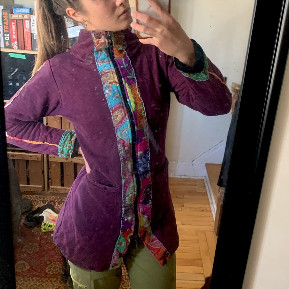 Ark imports fleece lined sweater, hippy size medium